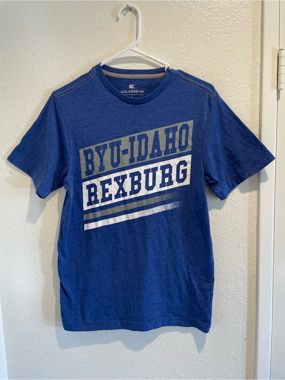 Colosseum BYU Idaho Rexburg Graphic Tee Men Size S Blue Heather University Shirt